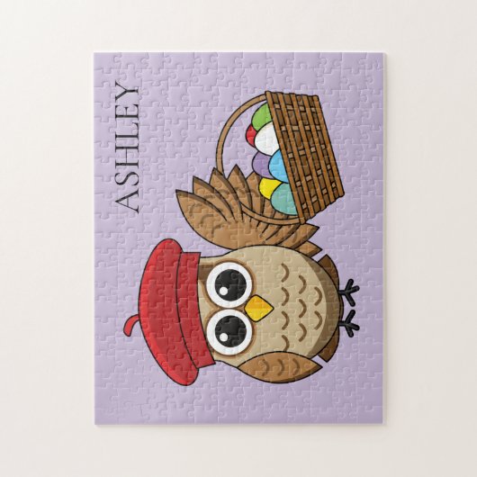Funny Owl Ostereier Jagd | Personalisieren Puzzle (Vertikal)
