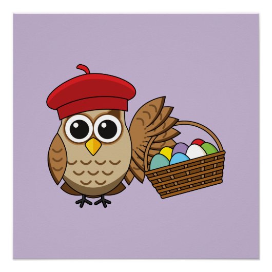 Funny Owl Ostereier Jagd Poster (Vorderseite)