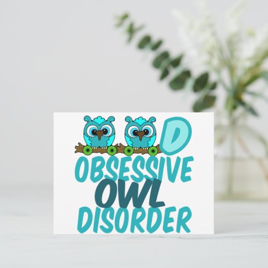 Funny Owl Postkarte (Stehend Vorderseite)