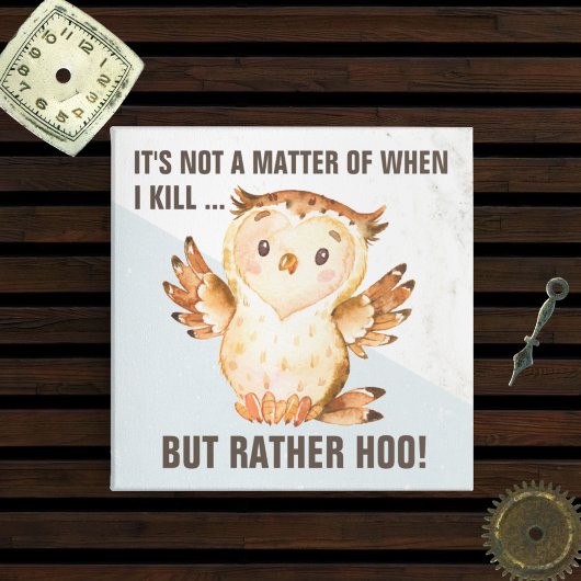 Funny Owl Puff | Comical Sarcasm Magnet