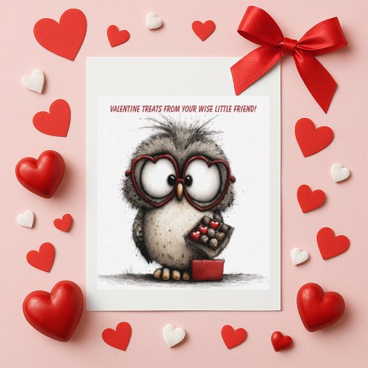 Funny Owl Valentine Card Mitteilungskarte