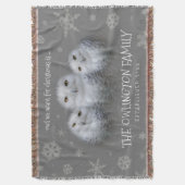 Funny Owl We Want for Christmas ... Snowy Owls Decke (Vorderseite Vertikal)