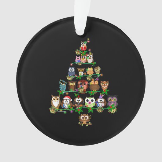 Funny Owl Weihnachtsbaum Ornament Fairy Light (Vorderseite)