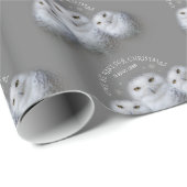 Funny Owl Wir Wollte zu Weihnachten ... Snowy Owls Geschenkpapier (Rolleneckpunkt)