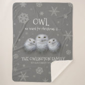 Funny Owl Wir Wollte zu Weihnachten ... Snowy Owls Sherpadecke (Vorderseite)