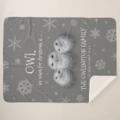Funny Owl Wir Wollte zu Weihnachten ... Snowy Owls Sherpadecke (Vorderseite (Horizontal))