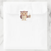 Funny Owl With Monday Mood Coffee Sticker (Tasche)