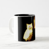 Funny Owls Glows Zweifarbige Tasse (Vorderseite Links)