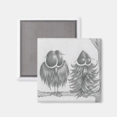 Funny Owls Magnet (Vorderseite/Rückseite)