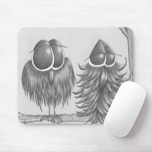 Funny Owls Mousepad (Mit Mouse)