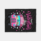 Funny Owls School Bus Driver Happy Valentines Day Fleecedecke (Vorderseite (Horizontal))