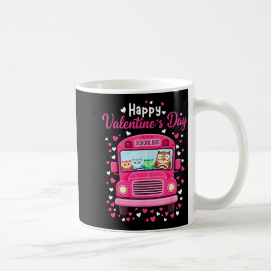 Funny owls school bus driver happy valentines day kaffeetasse (Rechts)