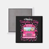 Funny owls school bus driver happy valentines day magnet (Vorderseite/Rückseite)