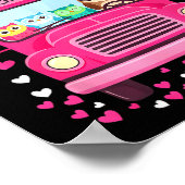 Funny Owls School Bus Driver Happy Valentines Day  Poster (Ecke)