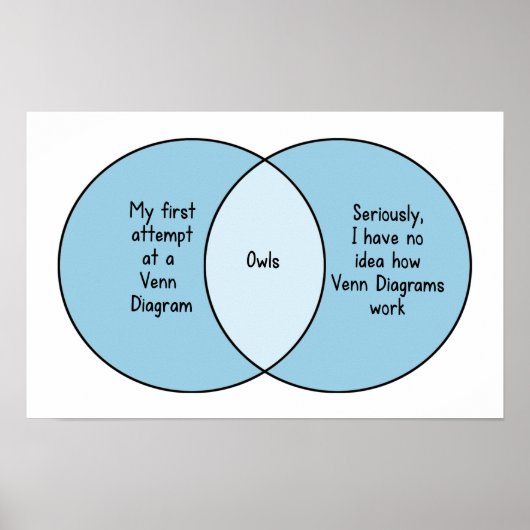 Funny Owls Venn Diagramm Poster (Vorne)