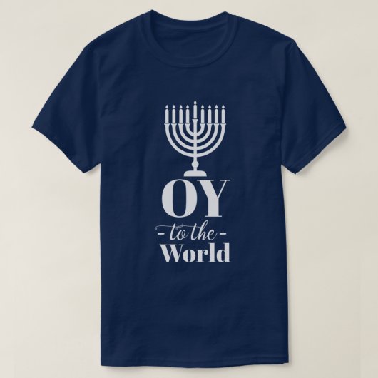 Funny OY TO WORLD Hanukkah T-Shirt (Design vorne)