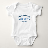 Funny "Oy Vey" Niedlicher Blaujüdischer Baby Strampler (Vorderseite)