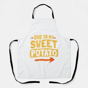 Funny Paares Match She is my Sweet Potato Shir Schürze
