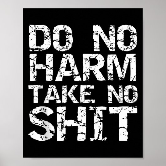Funny Pacifist Quote Sarcastic Gift Do No Harm Tak Poster (Vorne)