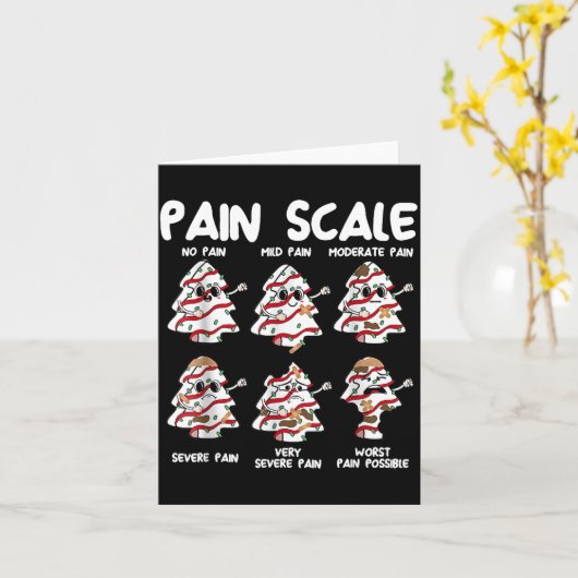 Funny Pain Scale Christmas Nurse Xmas Tree Cakes P Karte (Gelbe Blume)