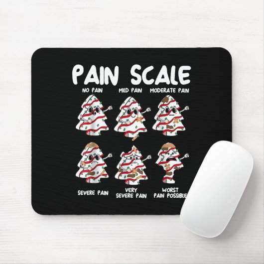 Funny Pain Scale Christmas Nurse Xmas Tree Cakes P Mousepad (Mit Mouse)