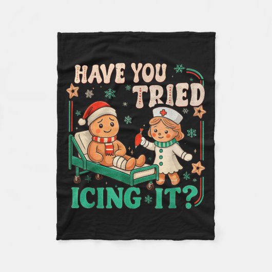 Funny Pain Scale Have You Tried Icing It Gingerbre Fleecedecke (Vorderseite)