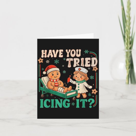 Funny Pain Scale Have You Tried Icing It Gingerbre Karte (Vorderseite)