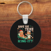 Funny Pain Scale Have You Tried Icing It Gingerbre Schlüsselanhänger (Vorderseite)