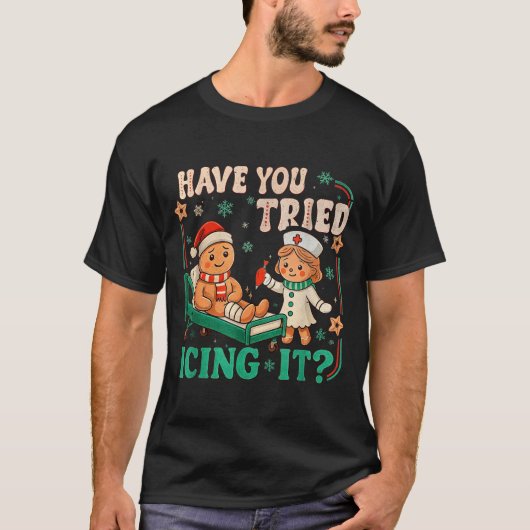 Funny Pain Scale Have You Tried Icing It Gingerbre T-Shirt (Vorderseite)