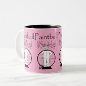 Funny Paintball Sportdesign Zweifarbige Tasse (Vorderseite Links)