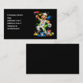 Funny Painter Cartoon Painter Business Card Visitenkarte (Vorne/Hinten)