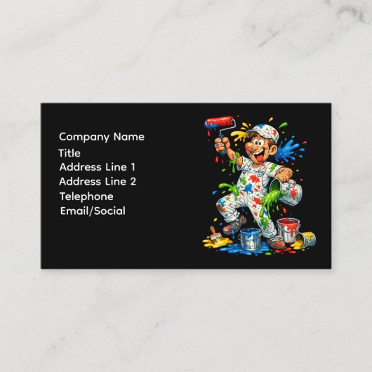 Funny Painter Cartoon Painter Business Card Visitenkarte (Vorderseite)