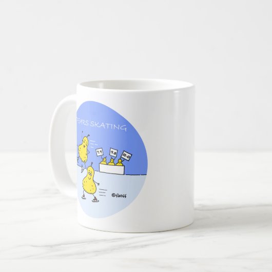Funny Pairs Abbildung Skaten Cartoon Birnen auf Ei Kaffeetasse (Vorderseite Links)