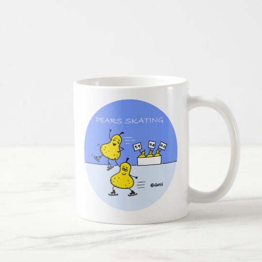 Funny Pairs Abbildung Skaten Cartoon Birnen auf Ei Kaffeetasse (Rechts)