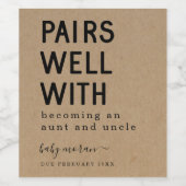 Funny Pairs gut mit dem Werden zu Tante & Onkel Weinetikett (Einzelnes Label)
