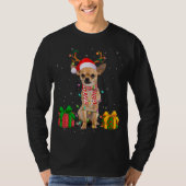 Funny Pajama Weihnachtsmannmütze Chihuahua Weihnac T-Shirt (Vorderseite)