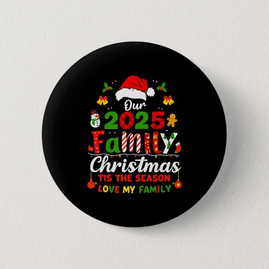 Funny Pajamas Outfit Family Matching Christmas 202 Button (Vorderseite)