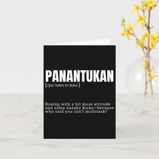 Funny Panantukan Commit Boxing Definition Karte (Gelbe Blume)