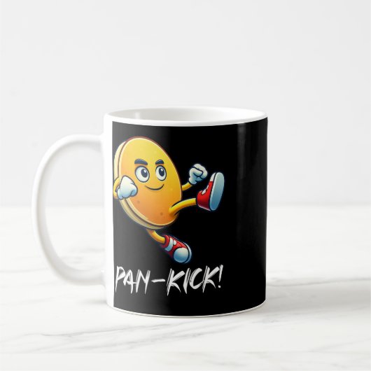 Funny Pancake Pan Karate Kick Boys Girls Food Lieb Kaffeetasse (Links)