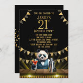 Funny Panda 21st Birthday Party Invitation Einladung (Vorne/Hinten)