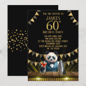 Funny Panda 60th Birthday Party Invitation Einladung (Vorne/Hinten)