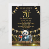 Funny Panda 70th Birthday Party Invitation Einladung (Vorderseite)