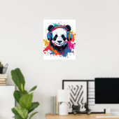 Funny Panda Aquarellkunst Poster (Heimbüro)