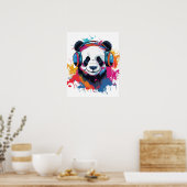 Funny Panda Aquarellkunst Poster (Küche)