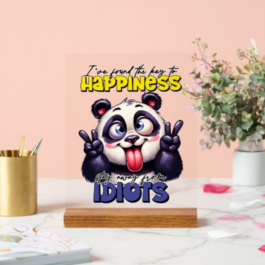 Funny Panda Bär Sarkaswort Kunst Acrylschild (Hochzeit)