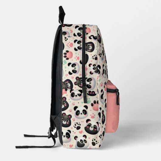 Funny Panda Bärenmuster Pink Black Backpack Bedruckter Rucksack (Links)