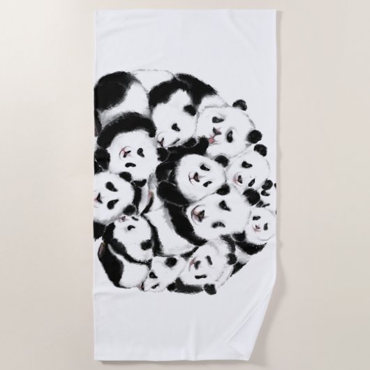 Funny Panda Beach Handtuch (Vorderseite)