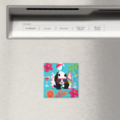 Funny Panda Bear Beach Bum Coole Sonnenbrille Surf Magnet (In Situ (Geschirrspüler))