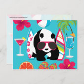 Funny Panda Bear Beach Bum Coole Sonnenbrille Surf Postkarte (Vorne/Hinten)