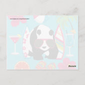 Funny Panda Bear Beach Bum Coole Sonnenbrille Surf Postkarte (Rückseite)
